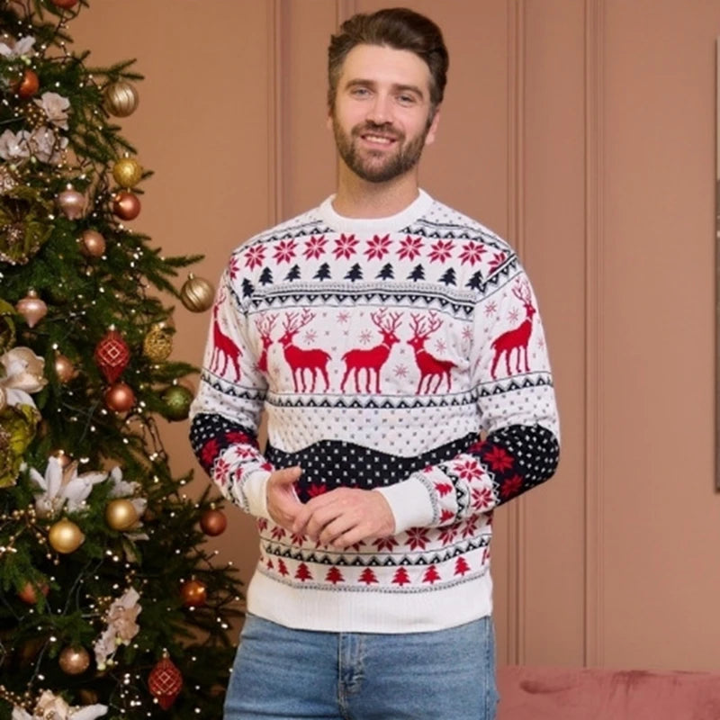 Pull Couple Noël Blanc