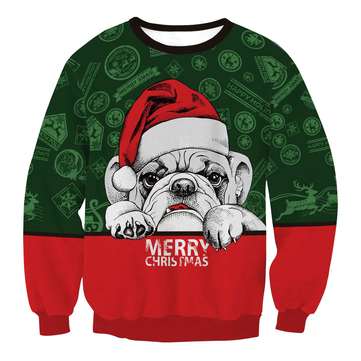 Pull Moche Noel Bouledogue - Unisexe