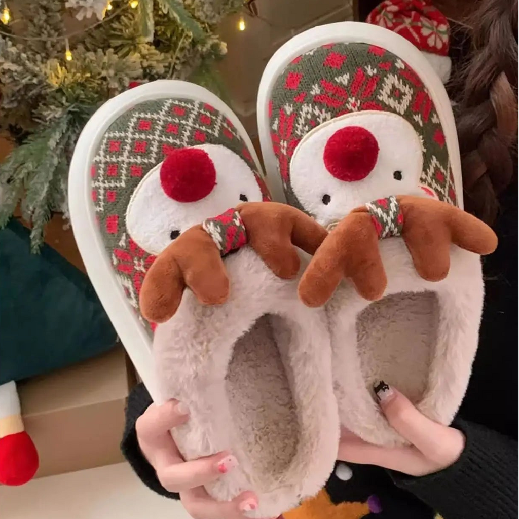 Pantoufles Renne de Noël