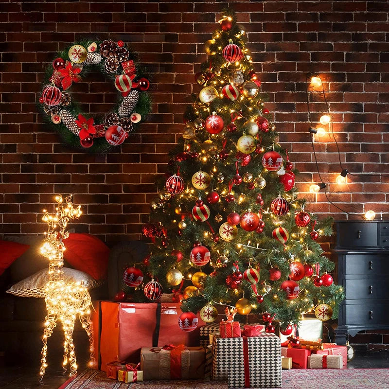 Boules de Noël Rouges et Dorées - 44 pièces