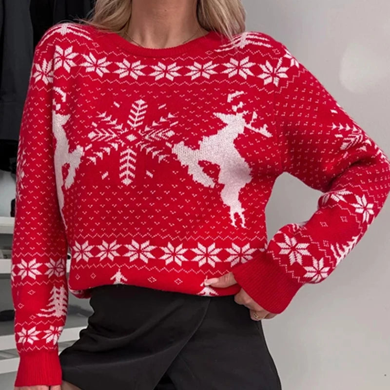 Pull de Noël Rouge Femme