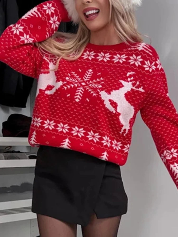 Pull de Noël Rouge Femme