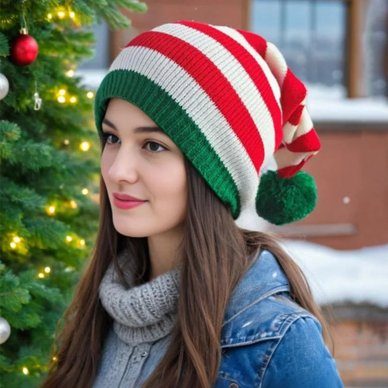 Bonnet de Noël Rayé